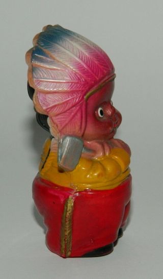 VINTAGE & VERY RARE METER INDIAN CHIEF CELLULOID FIGURINE TOY JAPAN 40 ' s. 2