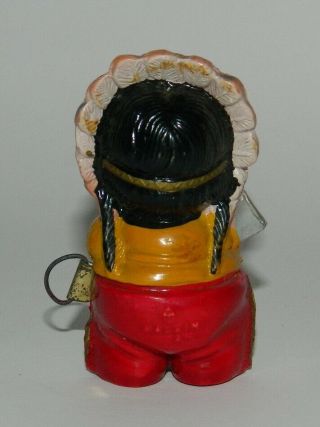VINTAGE & VERY RARE METER INDIAN CHIEF CELLULOID FIGURINE TOY JAPAN 40 ' s. 4