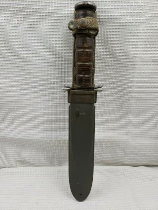 Usn Mk2 Camillus Ny Fighting Knife With Usn Mk2 Nord 6581 Scabbard B.  M.