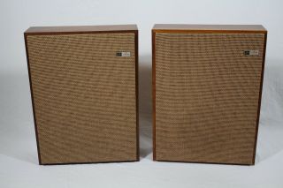 Vintage Mid Century Fisher Ks - 1 Speakers Slim Wood Den Lounge Retro Furnishings