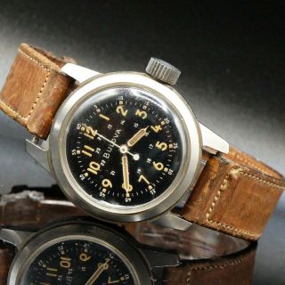 Vintage Bulova Mil - W - 3818a Military Air Force Watch To Repair,  Easy Fix,  No Res