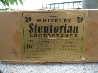 Vintage 1953 WHITLEY STENTORIAN HIGH FIDELITY 10 