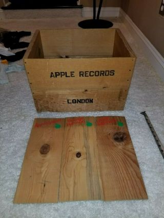 Vintage Beatles Apple Records Crate With Three Dividers