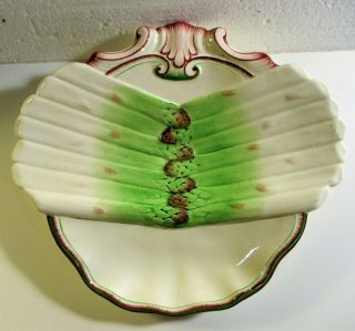Uncommon & Old China Asparagus Serving Plate Sarreguemines France