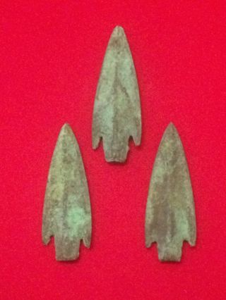 Set Of 3 Arrow Heads,  Ancient Military Items,  British Metal Detecting Finds