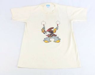Rare Vintage 1980s Mickey Mouse Cowboy Made In Usa T - Shirt Small