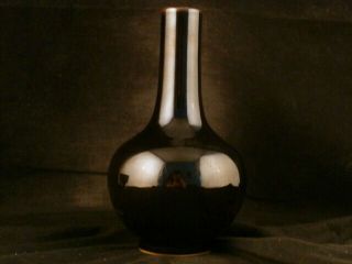 7.  1 Inches Great Chinese Ming Dy Tianqi Black Glaze Porcelain Vase Iaa010