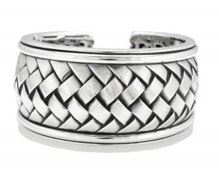 Ladies Authentic Scott Kay 925 Sterling Silver Woven 7.  00 " Cuff Bracelet