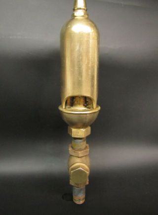 Antique Brass Lunkenheimer 3 Chamber Steam Whistle w/Valve 4