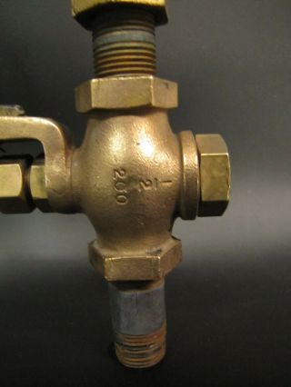 Antique Brass Lunkenheimer 3 Chamber Steam Whistle w/Valve 7