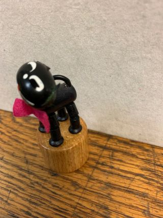 Vintage Push Puppet Black Cat Wooden Toy Made in Italy 2 - 3/4 