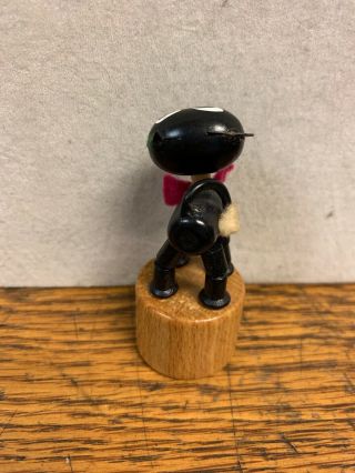 Vintage Push Puppet Black Cat Wooden Toy Made in Italy 2 - 3/4 