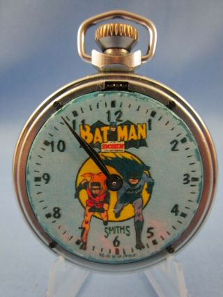 VINTAGE 1966 ' s BATMAN & ROBIN SMITHS ADVERTISING POCKET WATCH RARE 5