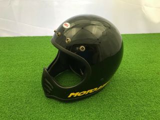 Rare Vintage 1980’s Bell Moto 3 Full Face Motorcycle Helmet Black Star 7 1/4 Iii
