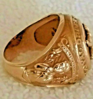 VINTAGE 10K YELLOW GOLD RING 11.  52 grams LOYAL ORDER OF MOOSE SZ 7.  5 (PINKY?) 3