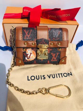 Auth Rare Louis Vuitton Catogram Grace Coddington Essential Trunk Key Purse