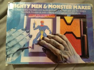 1979 Tomy Mighty Men And Monster Maker Vintage Drawing Kit Complete Art 70s Toy