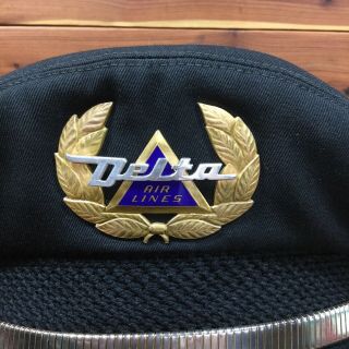 Vintage Delta Air Lines Pilot Captian Cap w/ Badge - Superior Uniform Cap A 2