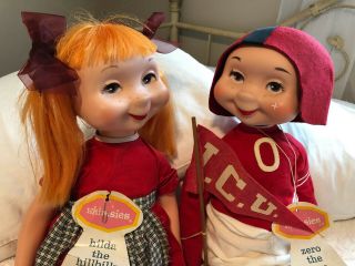1960 All Hilda The Hillbilly & Zero The Hero Whimsie Dolls With Tags