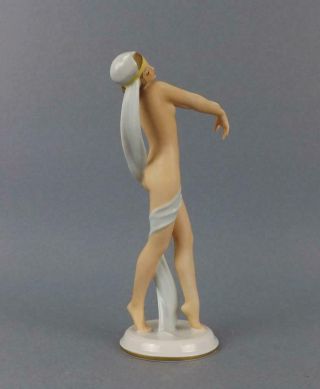 Antique Porcelain German Art Deco figurine of a Nude Dancer by Rosenthal. 2