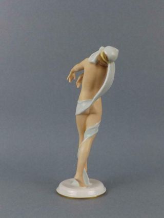 Antique Porcelain German Art Deco figurine of a Nude Dancer by Rosenthal. 4