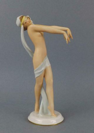 Antique Porcelain German Art Deco figurine of a Nude Dancer by Rosenthal. 9