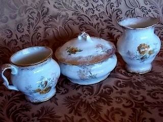 Victorian 3 Piece Chamber Set - Soap Bowl - Pitcher - Shaving Cup - Knowles Taylor & Co