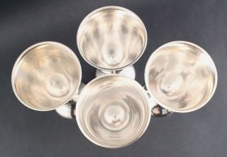 Set of 4 Vintage Sterling Silver Water Wine Goblets,  No Monogram, 3