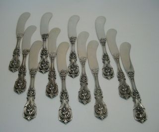 12 Old Reed & Barton Francis I Sterling Silver 5 7/8 " Individual Butter Knives