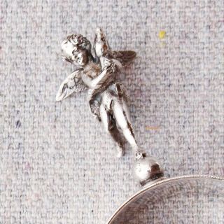 Antique Victorian Italian Sterling Silver Figural Tongs Angel Cherub Gargoyles 4