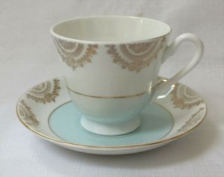 Vintage Phoenix Blue With Gold Trim Tea Cup And Saucer