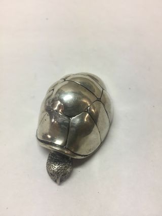 Kirk Solid Sterling Turtle/ Tortoise Paperweight /miniature