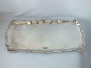 800 Standard Solid Silver Tray C.  1960s/ L 32 Cm/ 375 G