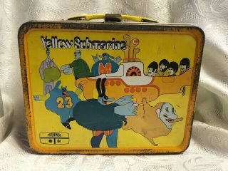 Vintage 1968 Yellow Submarine Metal Lunchbox The Beatles