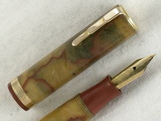 VINTAGE ONYX WATERMAN ' S LADY PATRICIA FOUNTAIN PEN SET FLEXIBLE NIB RESTORED 2