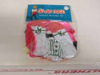 Vintage Old Dime Store Inflatable Go - Go Doll 20 inch Package 2