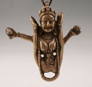 Rare Chinese Bronze Hand - Carved Buddha Statue Pendant Exorcism Mascot