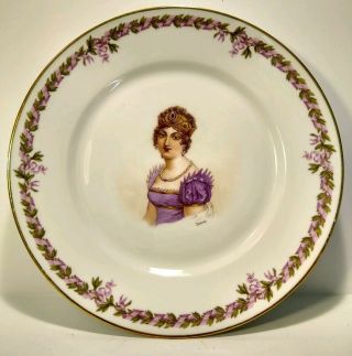 Signed Sevres Plate Chateau Des Tuilleries Portrait Of Marie Louise 9.  5 " Rare