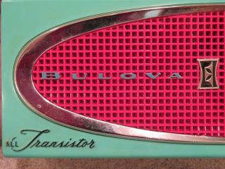 Vintage RETRO 1950s BULOVA Transistor Radio model 720 Series w/Case 5
