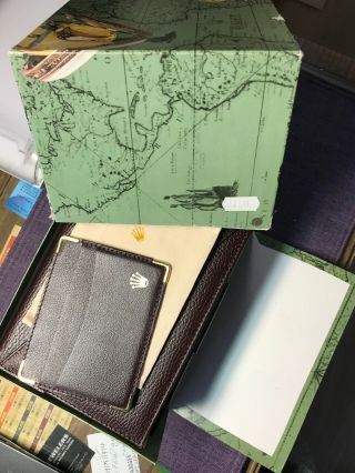 Vintage Rolex 80 - 90’s leather Day - Date 71.  00.  01 Box With notebook - Pad; Wallet 11