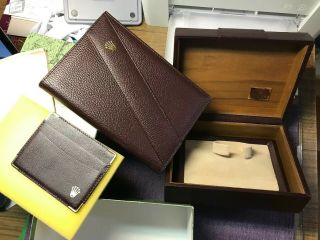 Vintage Rolex 80 - 90’s leather Day - Date 71.  00.  01 Box With notebook - Pad; Wallet 3