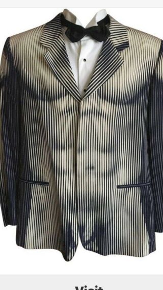 Jean Paul Gaultier 1980’s Rare Iconic Op Art Torso Jacket Size 42 Rare 11