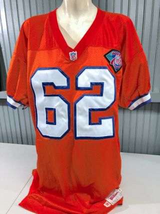 Vtg 1994 Denver Broncos Team Issue / Game Worn Wilson Size 50 Nfl Jersey 75th