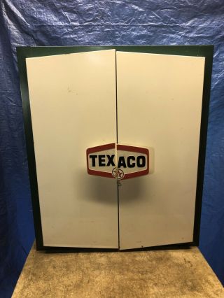 Vintage Texaco Metal Storage Cabinet Advertising