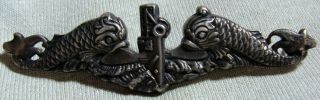 Wwii? Post? Usn Navy Submariner Badge Balfour Sterling I - B Pinback 2 13/16 "