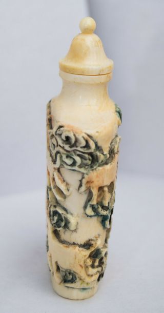 Chinese Bone Elephant Horses Snuff Bottle 5