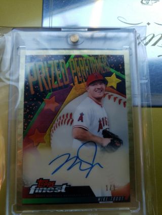 Mike trout Auto 1 of 1 tops finest 2019 extremely rare like the only one in. 2