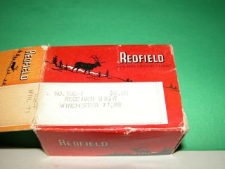Vintage Redfield No.  102 - F Receiver Peep Sight Winchester 71,  86,  1886 Nos