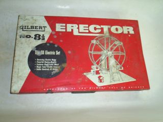 Vintage Toy Gilbert Electric Erector Set No.  8 1/2 With Case Not Complete
