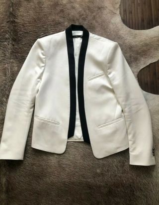 Authentic Balmain X H&m Mens White Blazer Jacket Suit 40r